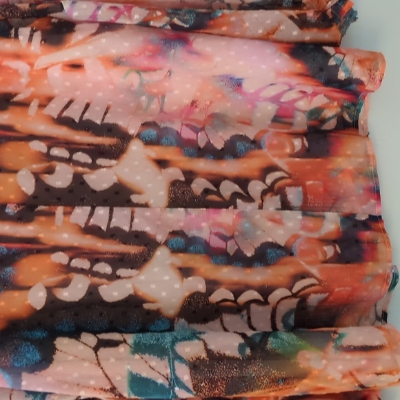 Torrid chiffon Clip Dot Boho Blouse Baloon Sleeves abstract butterfly print 2x - Picture 12 of 12